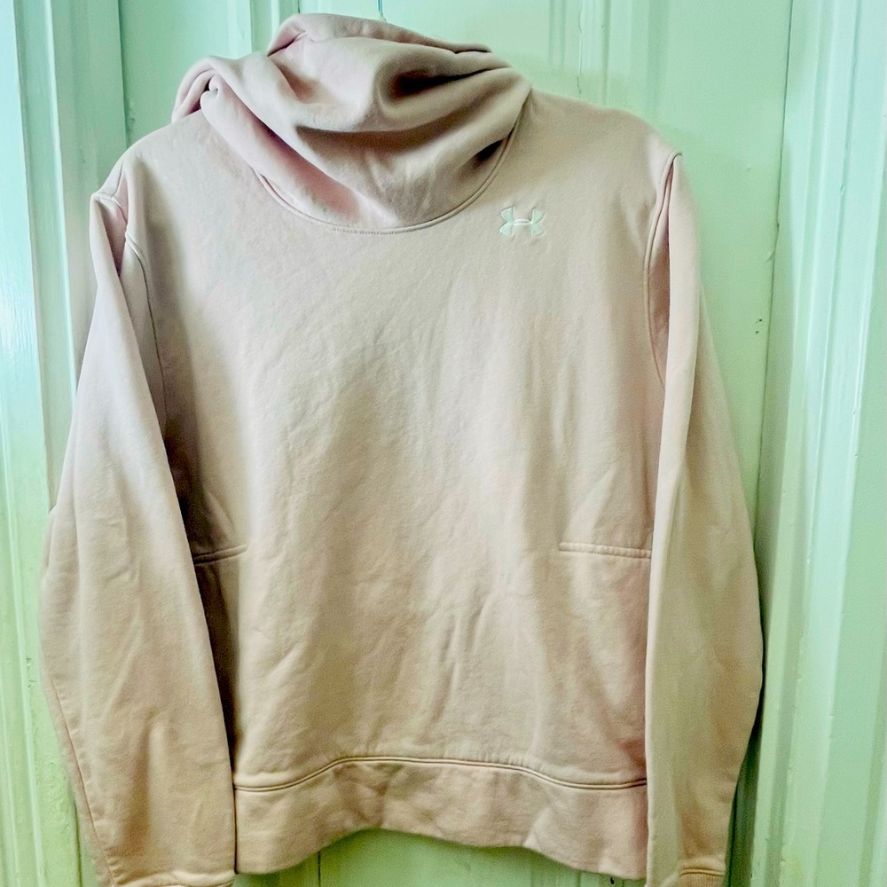Under Armour large pink funnel neck hoodie